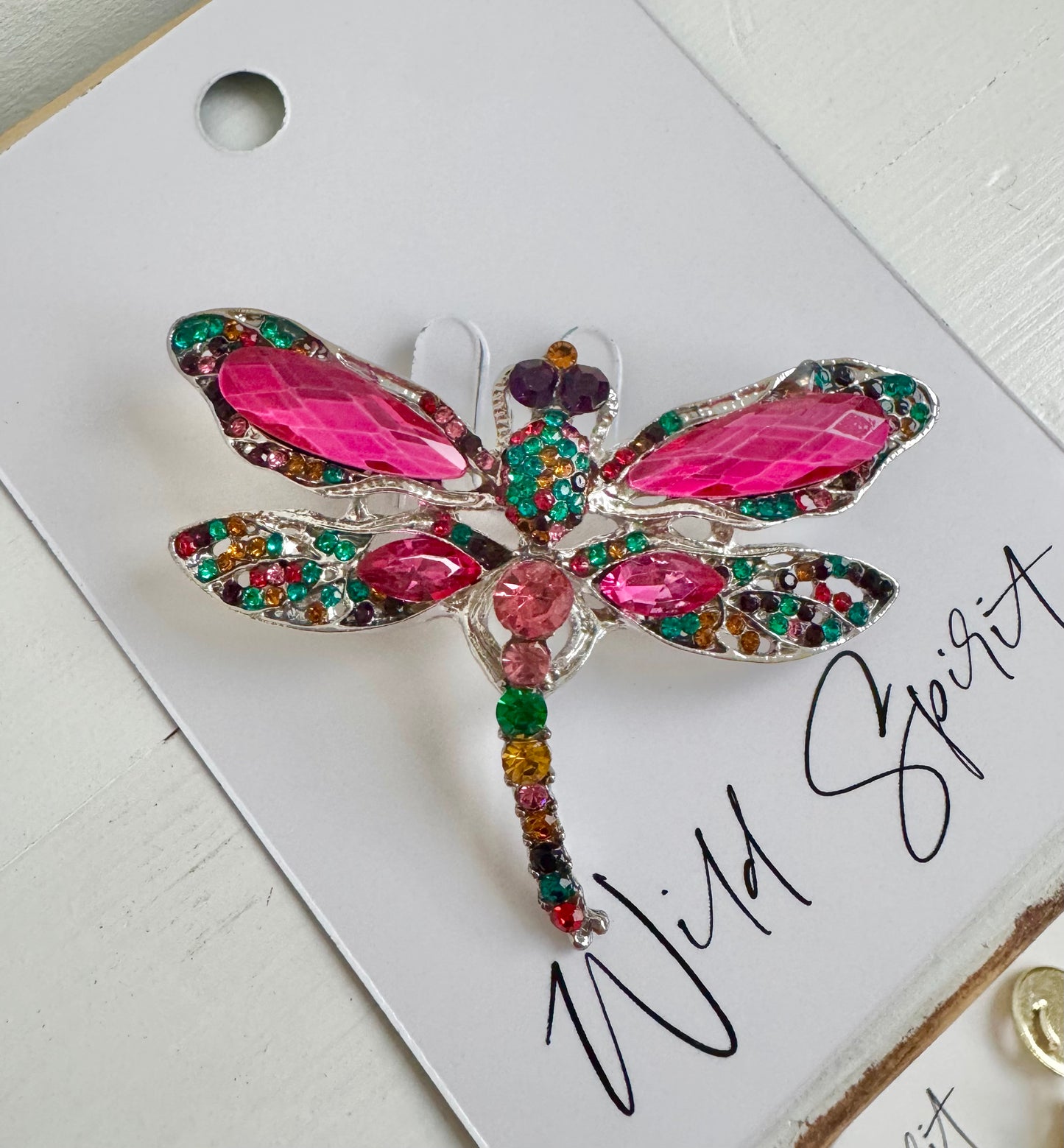 Pink Mix Dragonfly Brooch