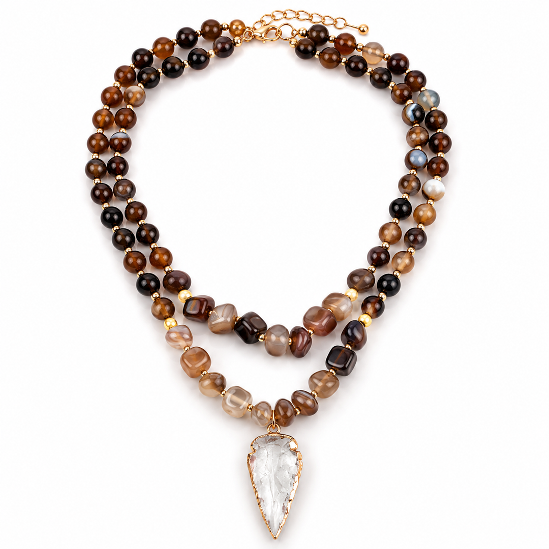 Brown Athena Short Necklace