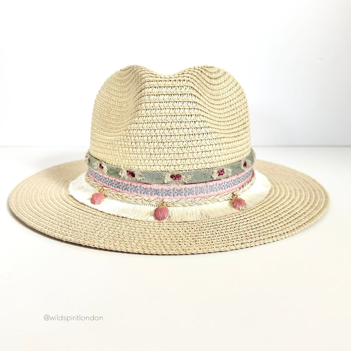 Pink Shell Boho Sun Hat