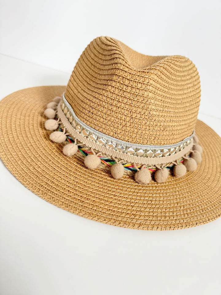 Pom Pom Boho Sun Hat