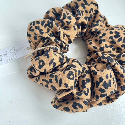 Giant Leopard Print Scrunchie - Brown