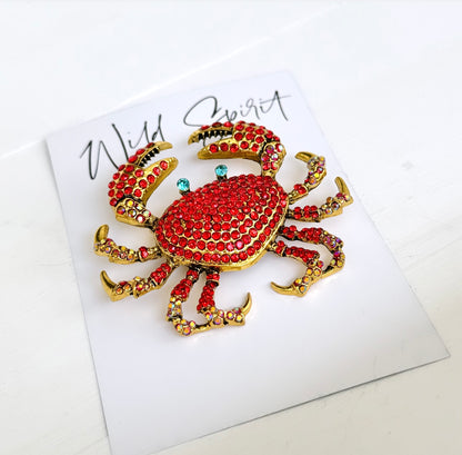 Big Red Crab Brooch