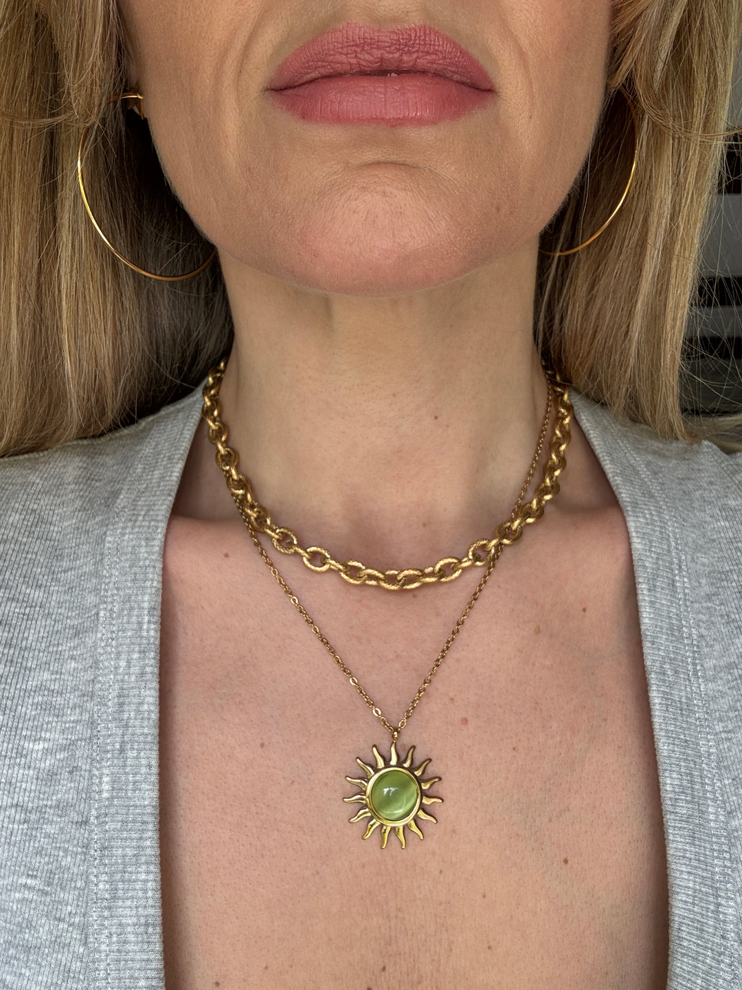 Aventurine Solstice Gold Plated Waterproof Necklace