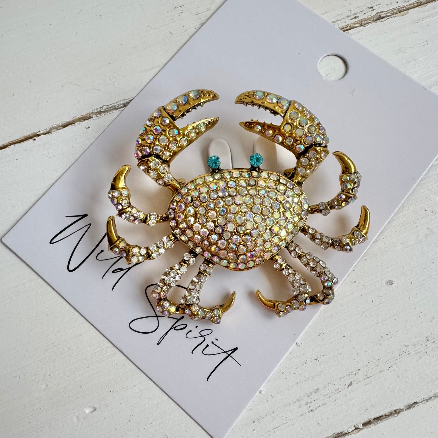 Big Sparkle Crab Brooch