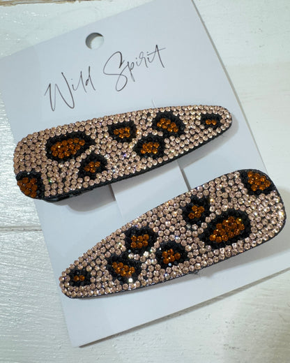 Leopard Set of 2 Hair Slides (Mixed pack of 5)