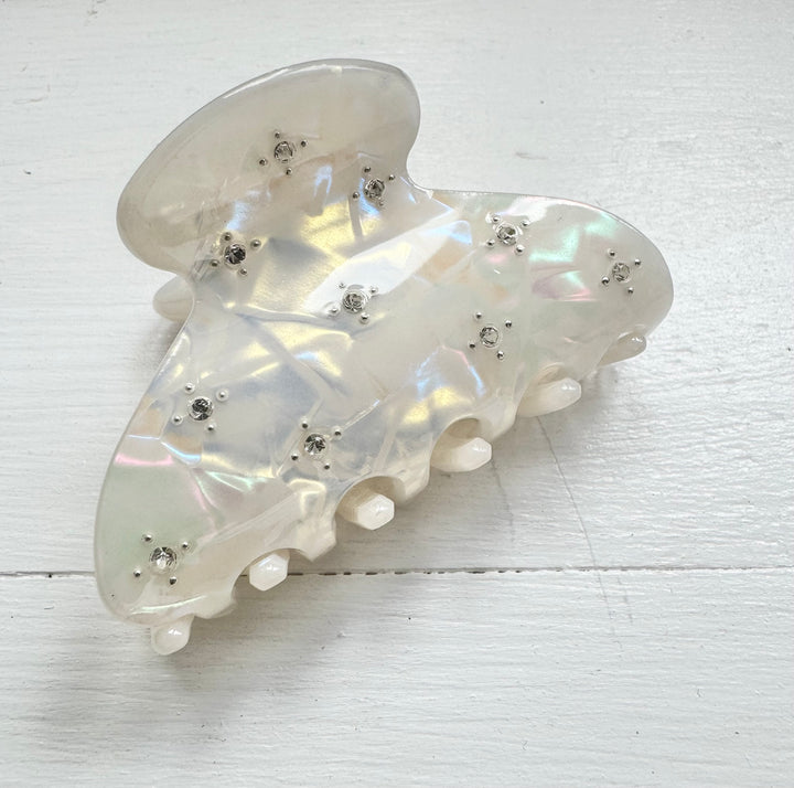 White Diamanté Hair Claw (Pack of 3)