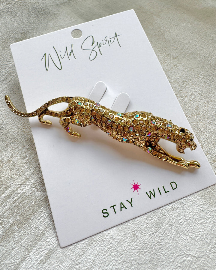 Gold Jaguar Brooch