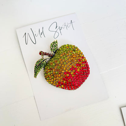 Big Red Apple Brooch