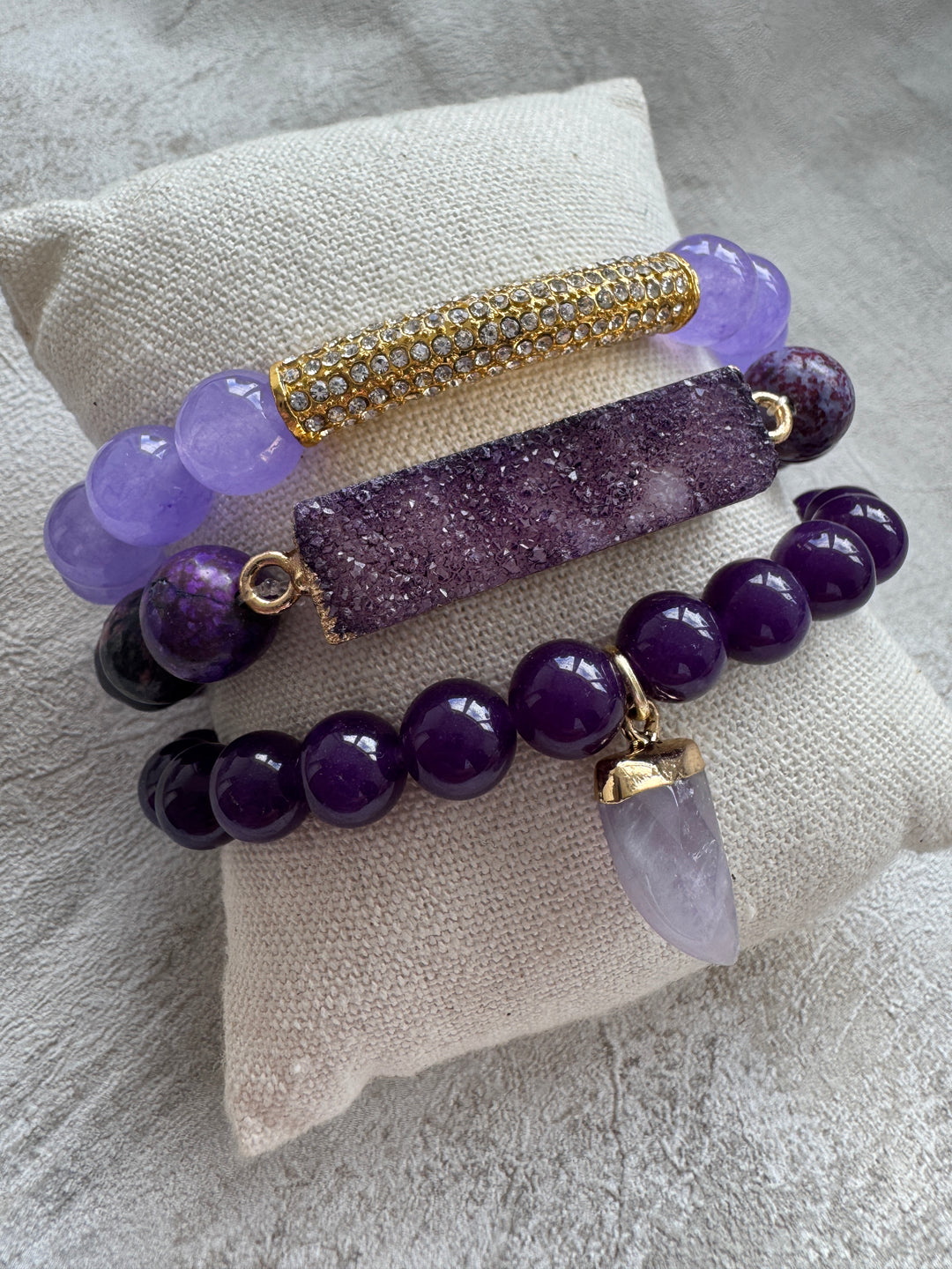 The Purple Haven Druzy Bracelet Stack