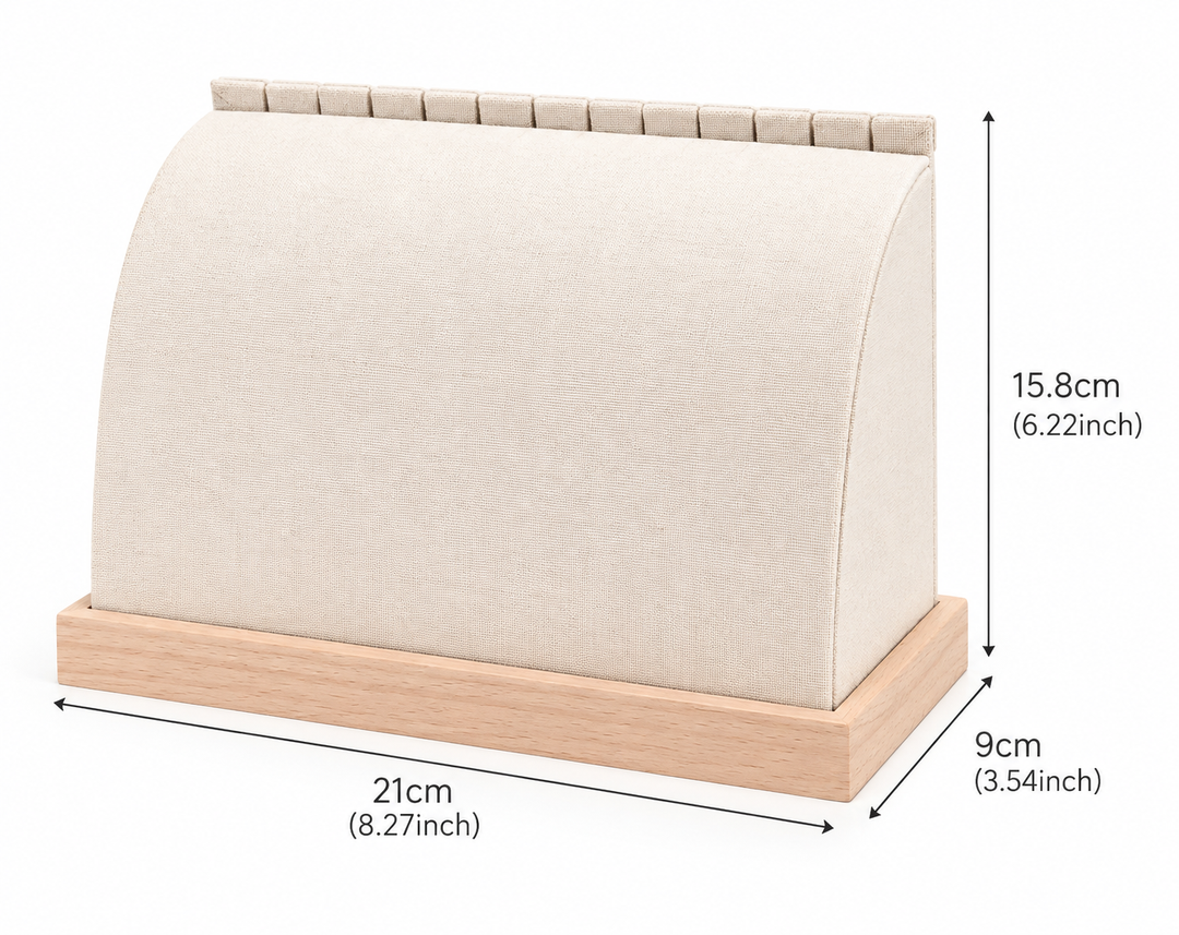 a white paper towel holder with measurements