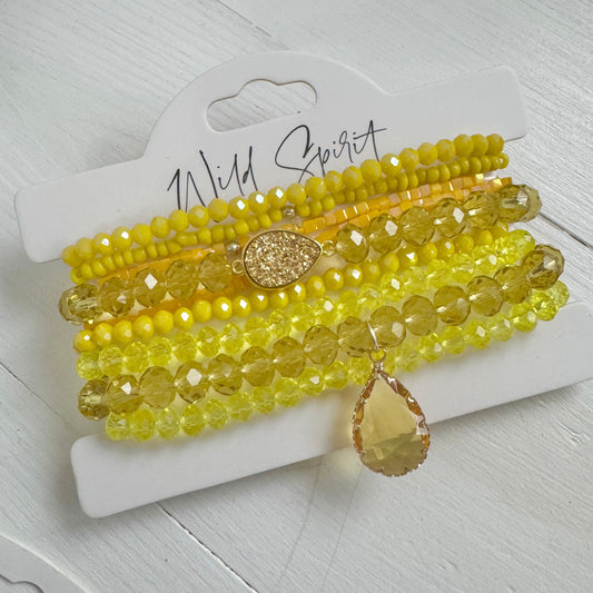 Yellow Bright Bracelet Stack