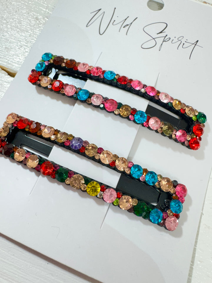 Multicolour Sparkle Gift Set of 2 Hair Slides (Pack of 5)