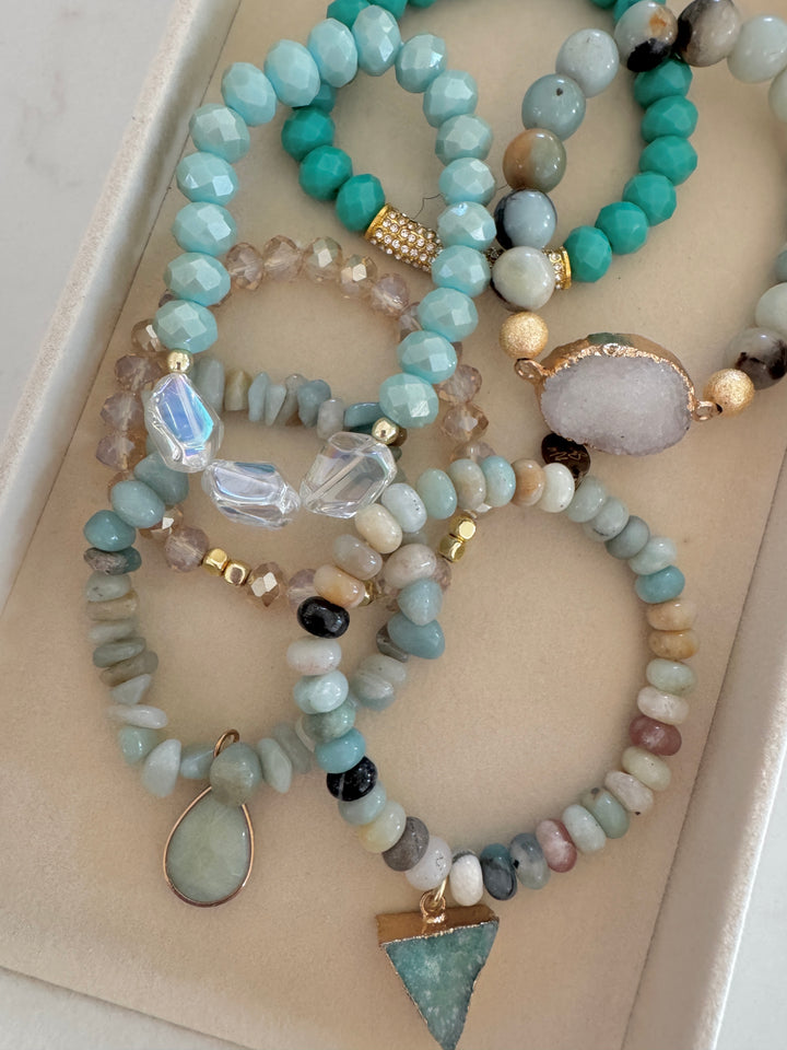The Amazonite Natural Stone Bracelet Stack