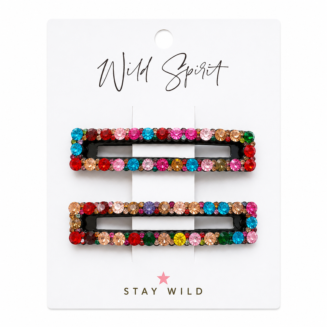 Multicolour Sparkle Gift Set of 2 Hair Slides (Pack of 5)