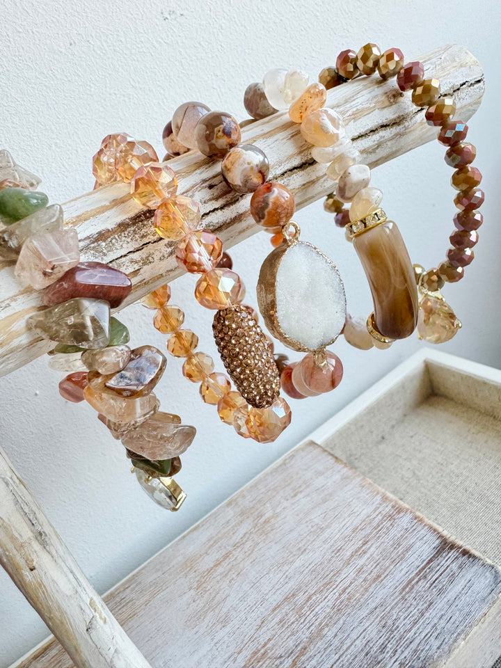 The Blush Natural Stone Bracelet Stack