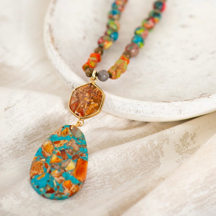 The Orange Jasper Long Necklace
