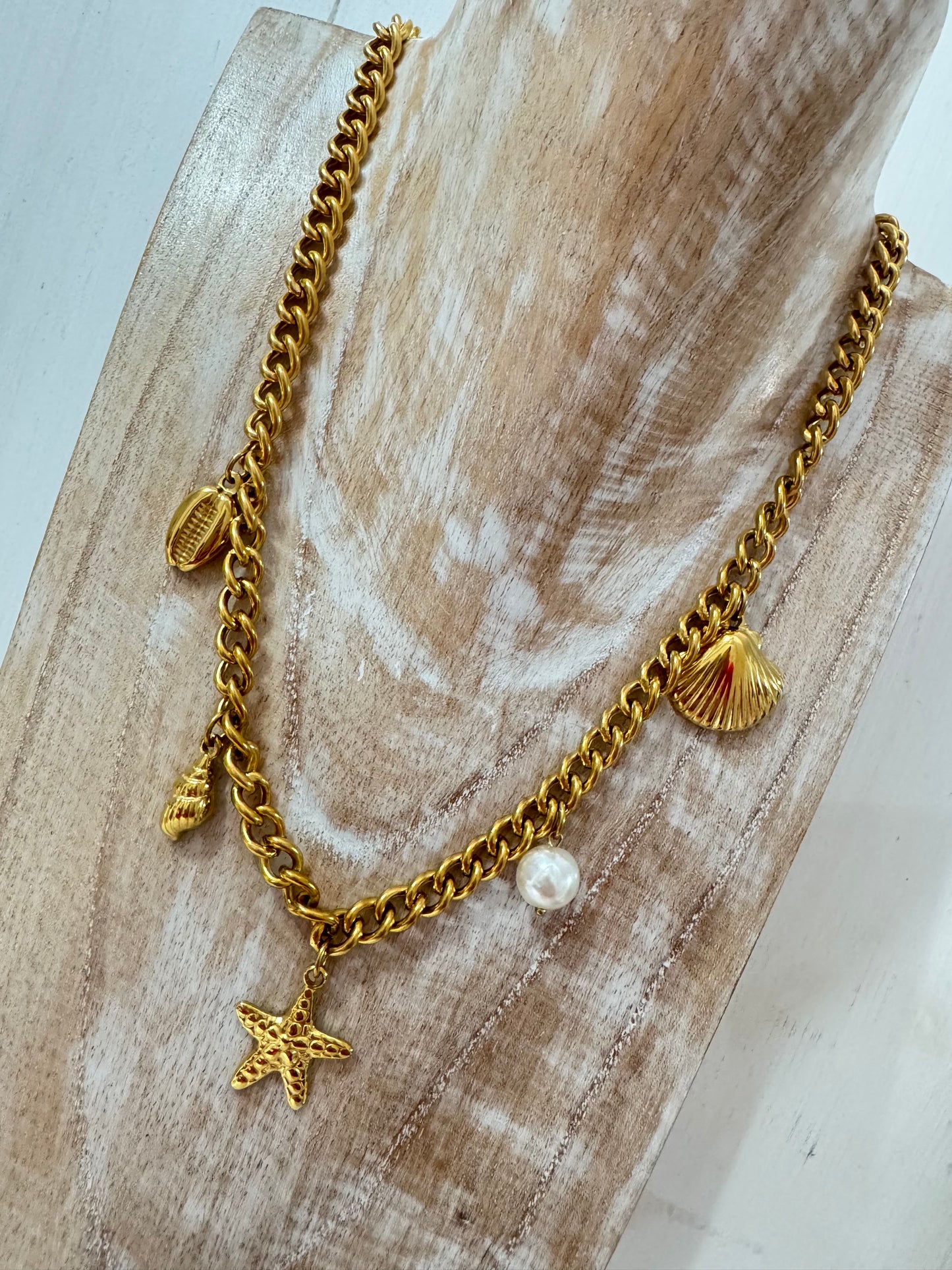 Gold Beachcomber Charm Necklace