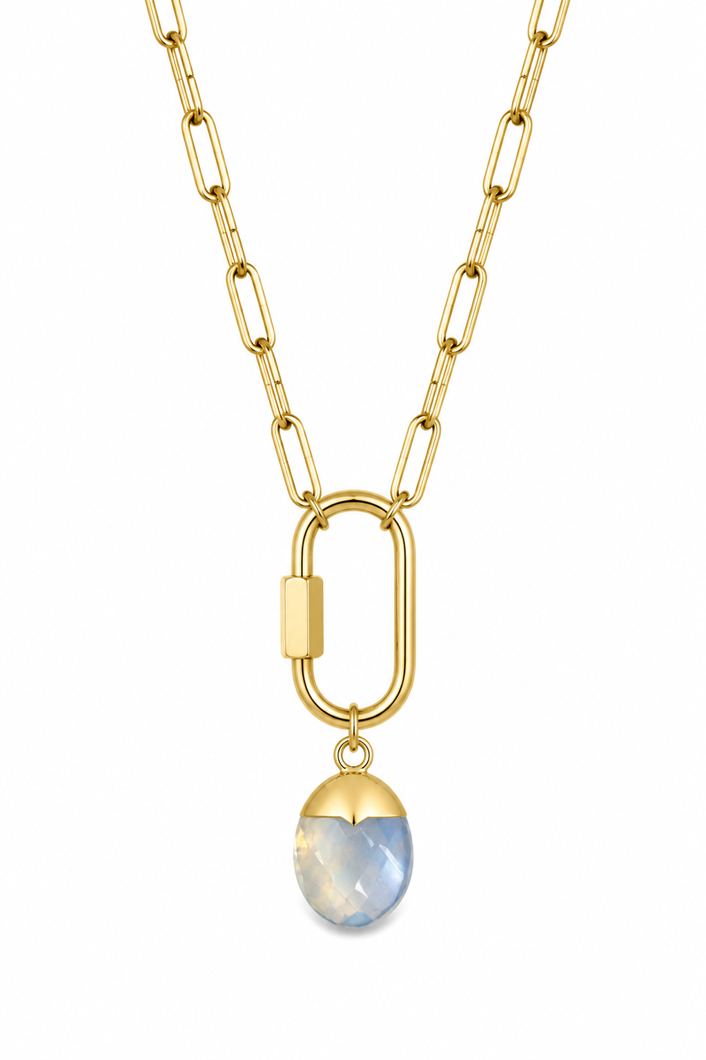 Opal Natural Stone Charm Necklace (Pre-Order del mid Aug)