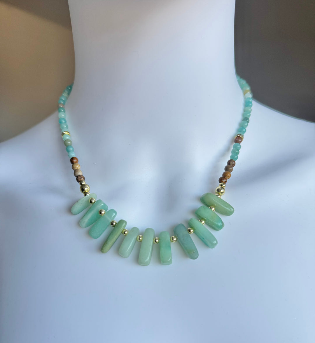 The Mika Short Necklace Amazonite
