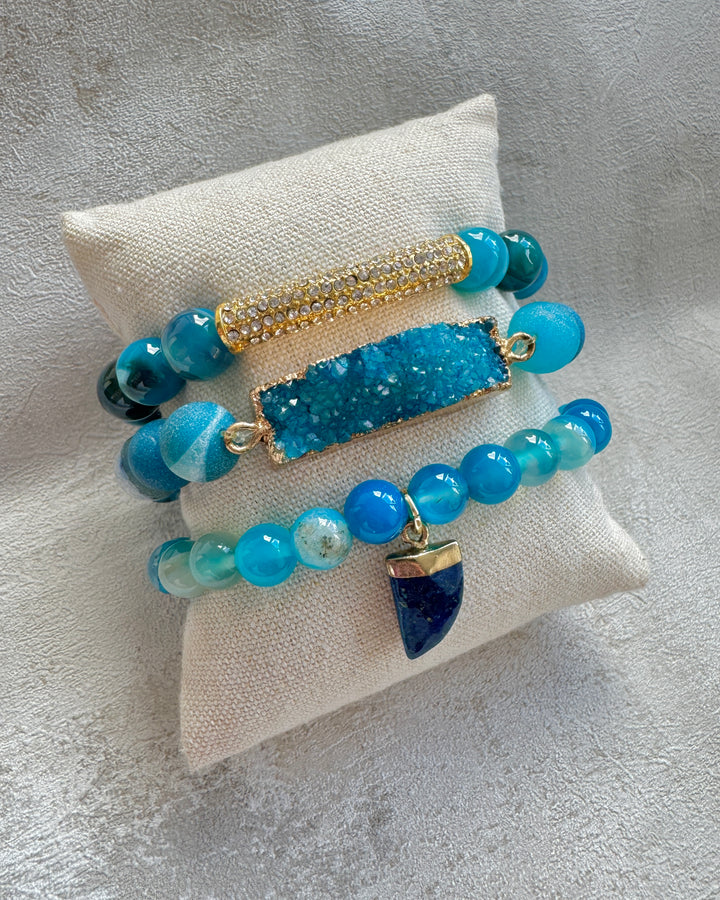The Blue Haven Druzy Bracelet Stack