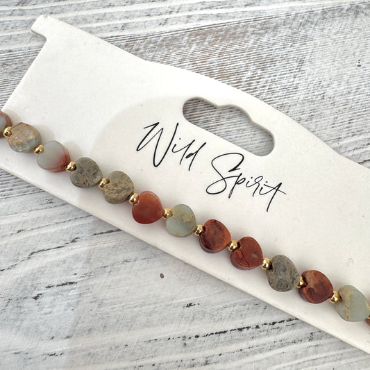 The Shoushan Jasper Mini Heart Bracelet