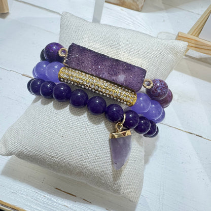 Purple Haven Set of 3 Bracelets