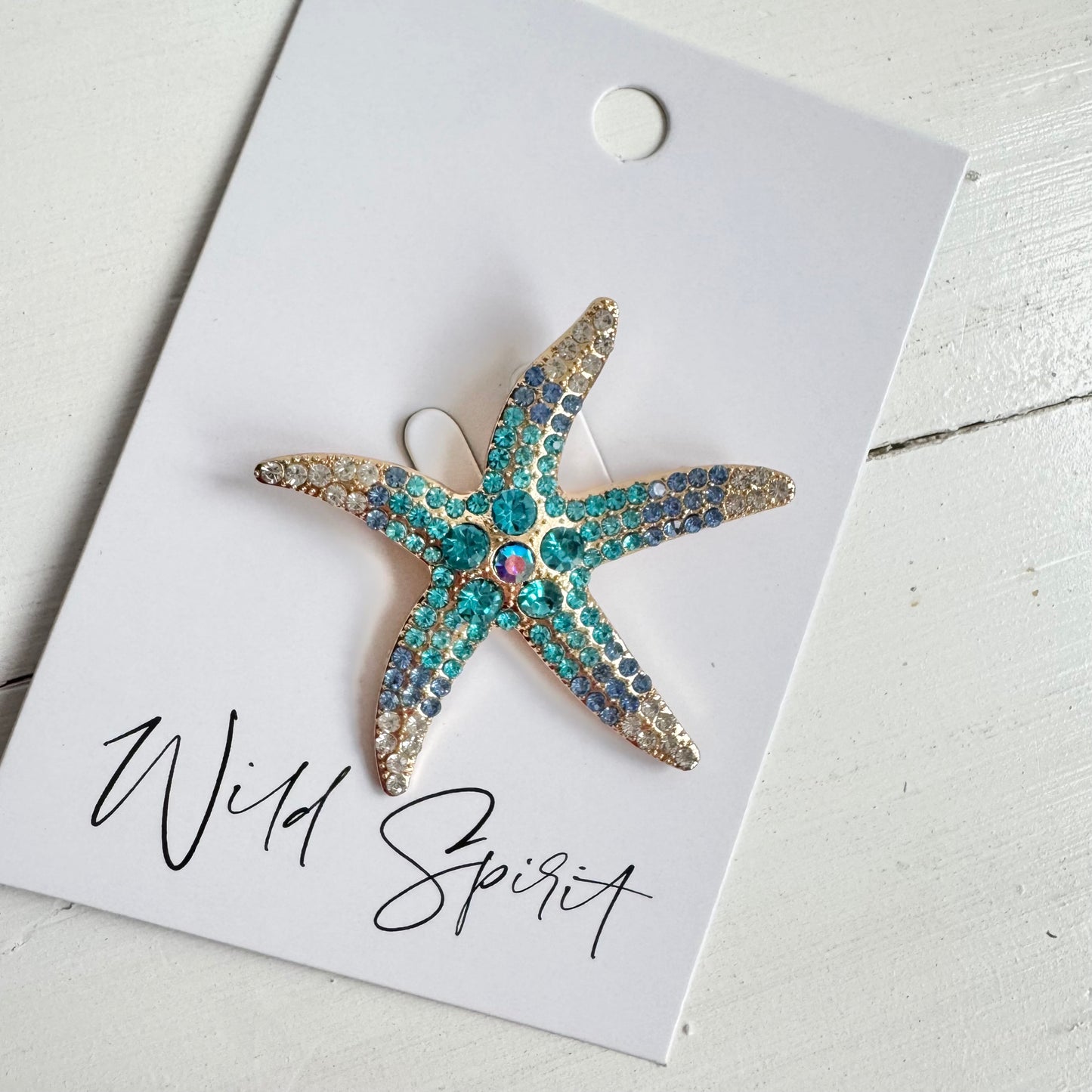 Blue Starfish Brooch