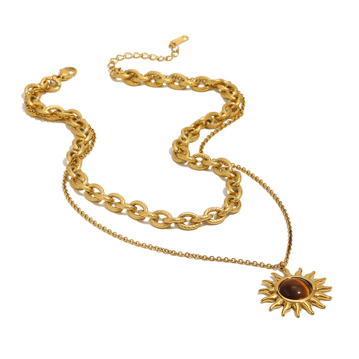 The Tiger Eye Solstice Gold Plated Waterproof Necklace