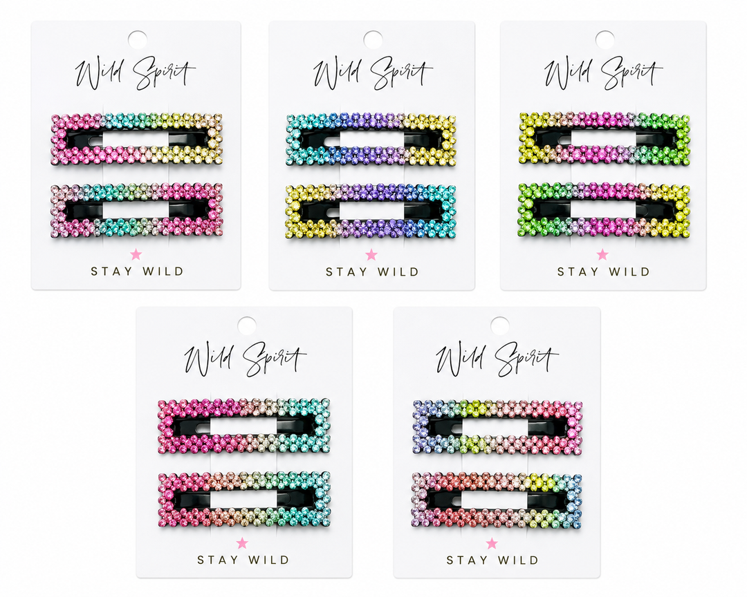Ombre Set of 2 Hair Slides (Mixed pack of 5) Rectangles