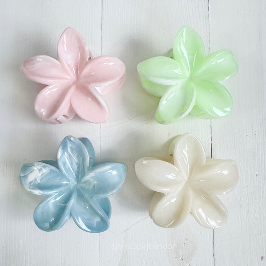 Glossy Flower Hair Claws (4 Pack)