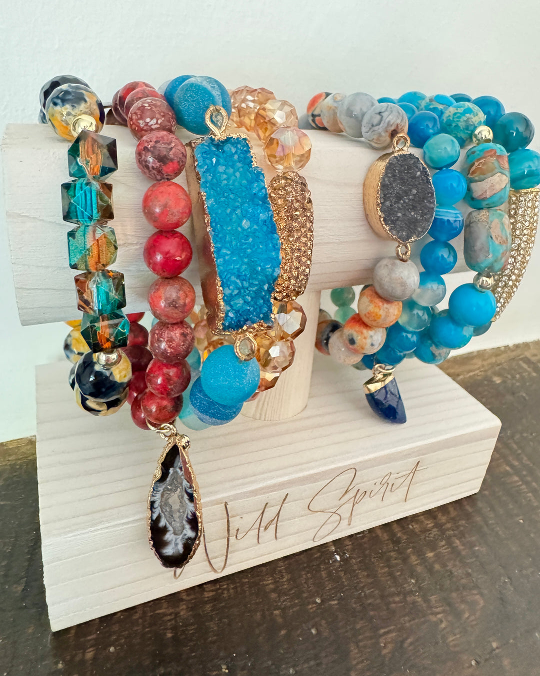 Orange & Blue Set of 8 Bracelets