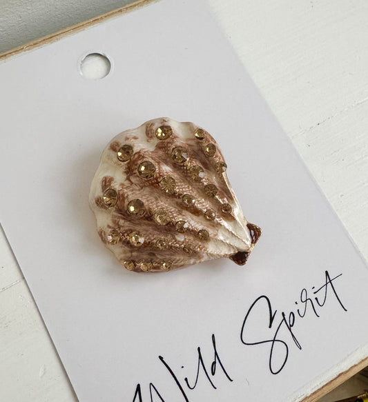 Blush Scallop Shell Brooch