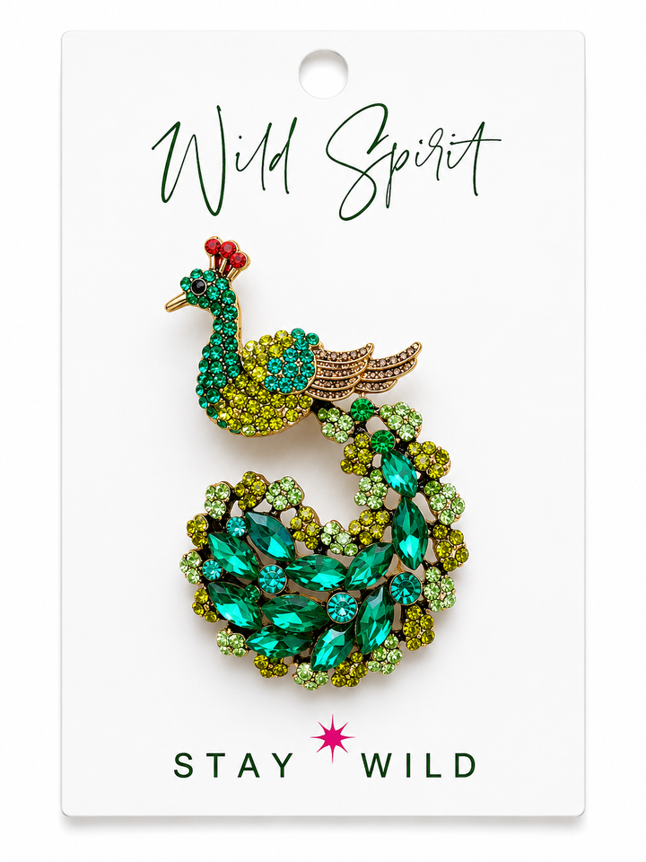 Posh Peacock Brooch