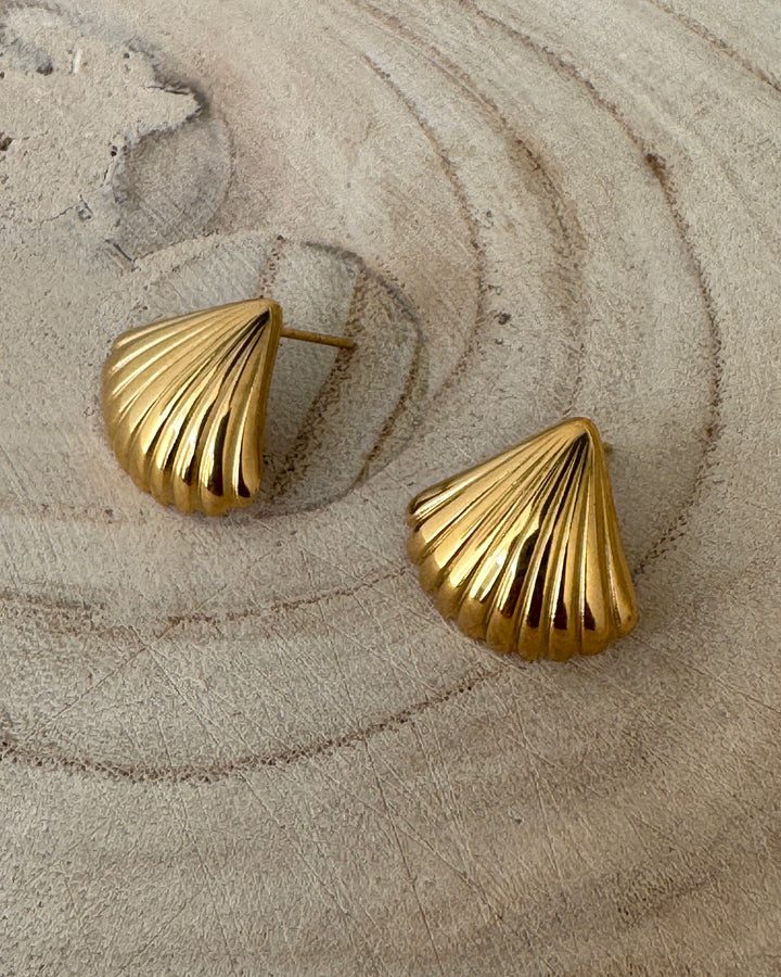 The Cassie Gold Plated Waterproof Shell Earrings