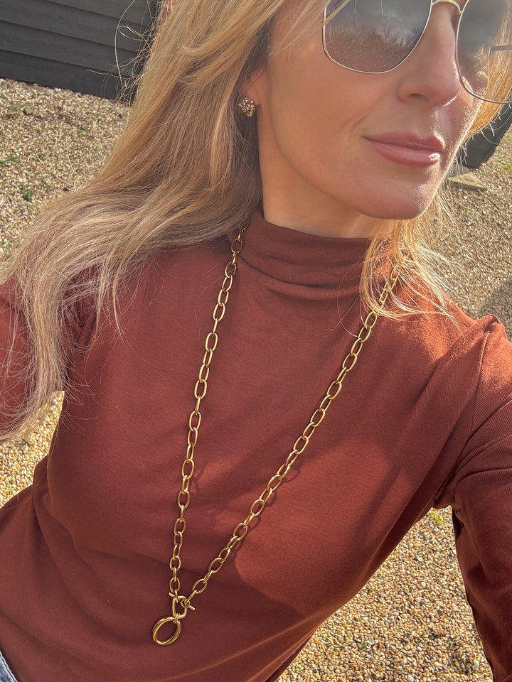 Caprice Chunky Gold Plated Waterproof Necklace