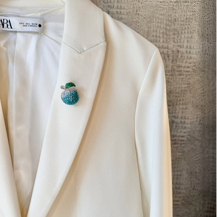 Mini Blue Apple Brooch