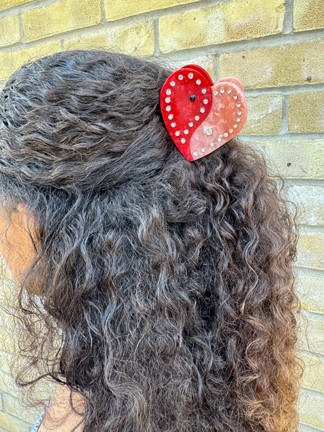 Diamanté Heart Shaped Hair Claw (7 Pk)