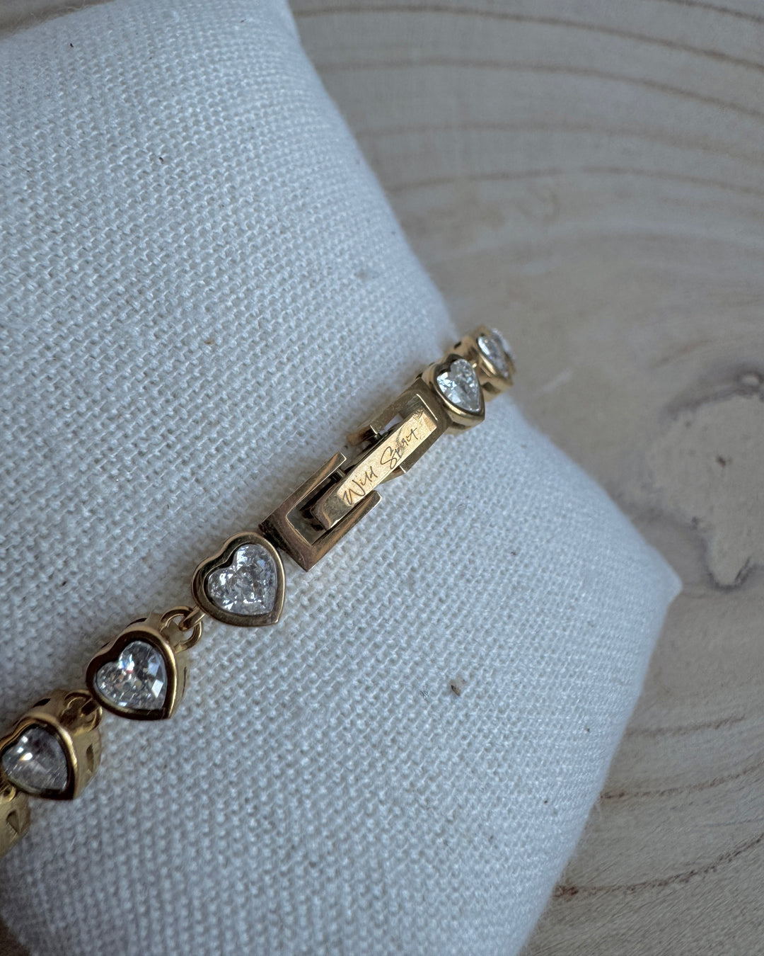 White Love Heart Waterproof Tennis Bracelet