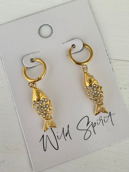 Shimmerfish Gold Earrings
