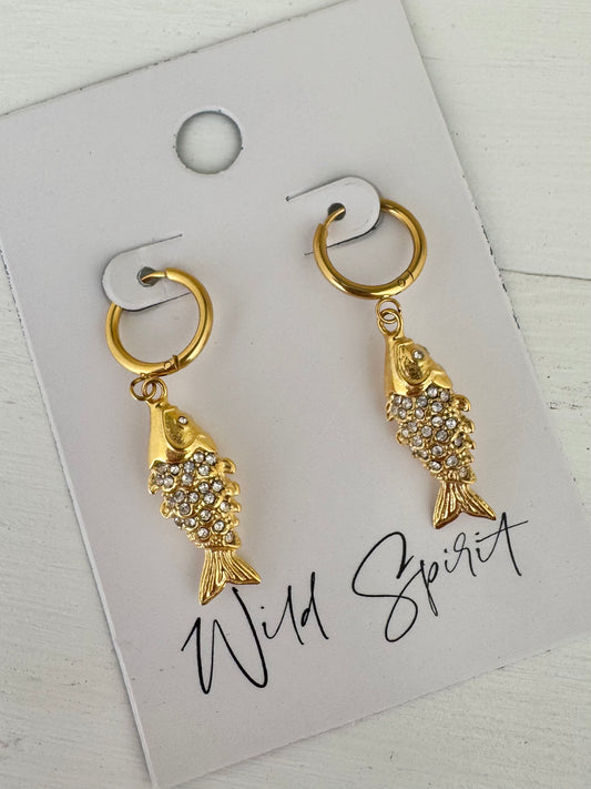 Shimmerfish Gold Earrings