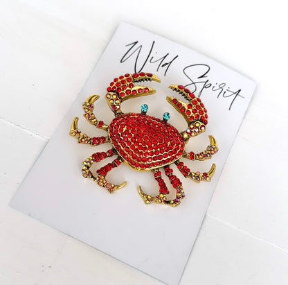 Big Red Crab Brooch