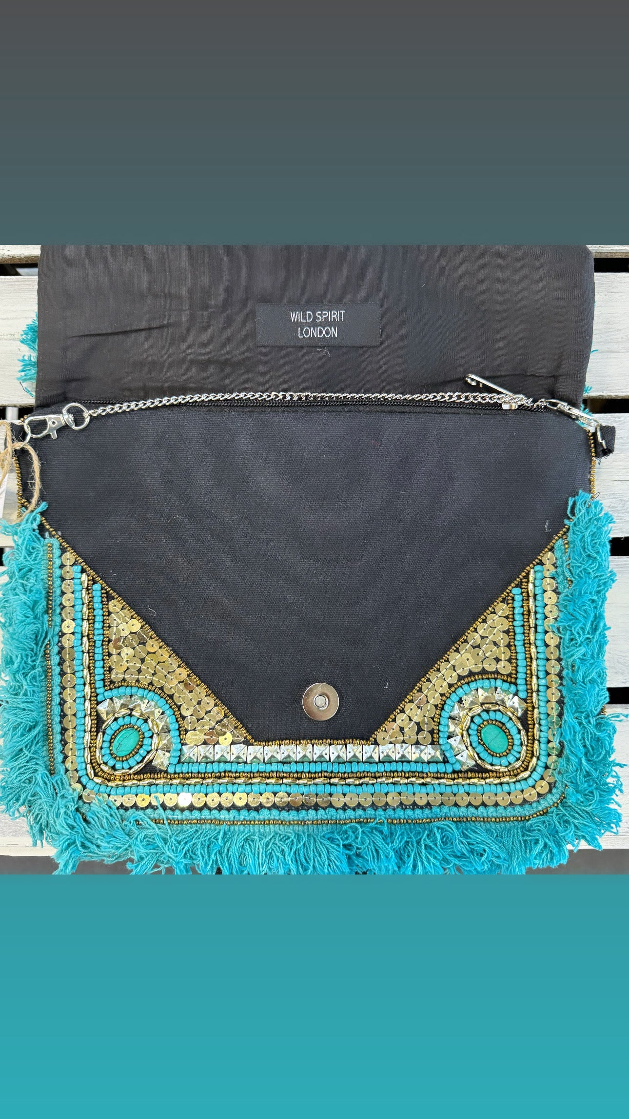 Blue Boho Clutch Bag