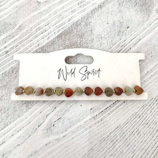 The Shoushan Jasper Mini Heart Bracelet