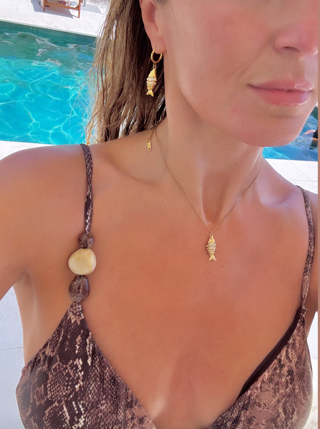 The Shimmerfish Gold Plated Waterproof Necklace