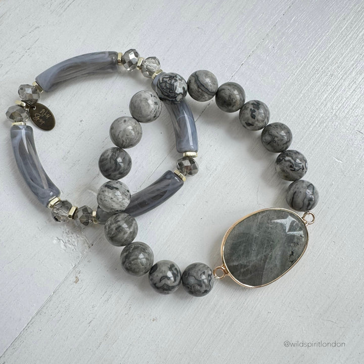 The Smoke Labradorite Bracelet Duo