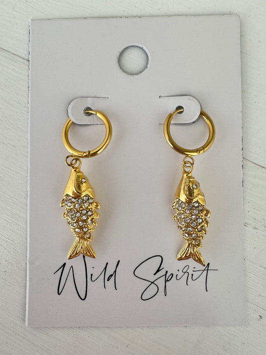 Shimmerfish Gold Earrings