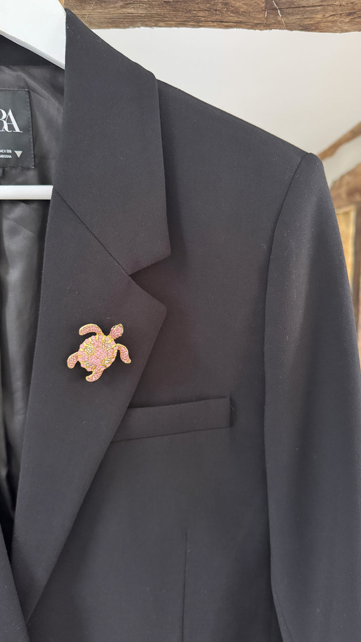 Pink Turtle Brooch