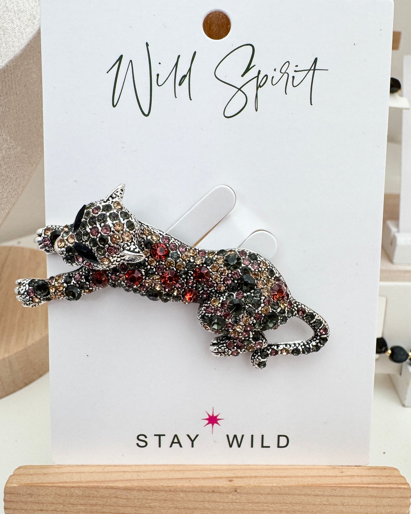 Pink Cheetah Brooch