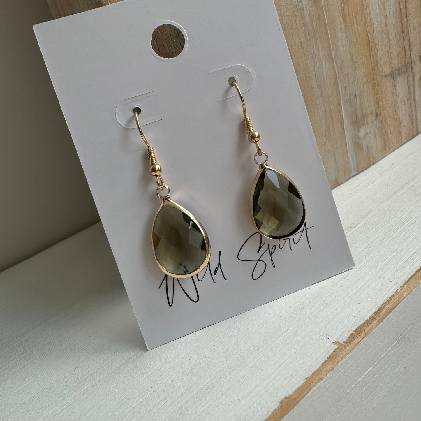 Smoky Olive Earrings