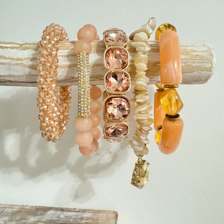 The Peach Bling Bracelet Stack